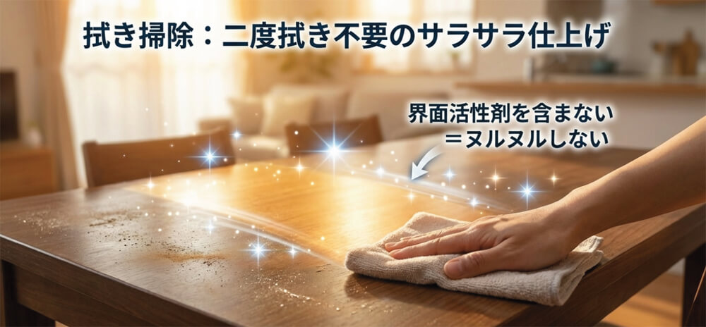 二度拭きなしでサラサラに仕上がる画像