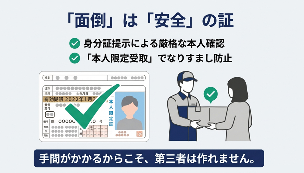 俺の合鍵は本人限定で受け取るためなりすまし防止になる