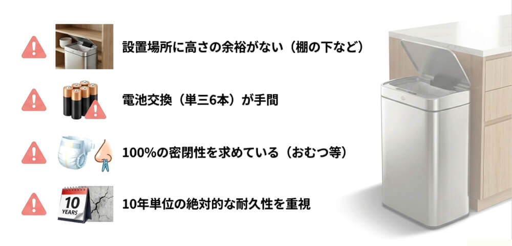 コストコのセンサー付きゴミ箱をおすすめしない人